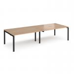 Adapt double back to back desks 2800mm x 1200mm - black frame, beech top E2812-K-B