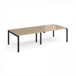 Adapt double back to back desks 2800mm x 1200mm - black frame, kendal