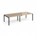 Adapt double back to back desks 2800mm x 1200mm - black frame, kendal oak top E2812-K-KO