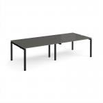 Adapt double back to back desks 2800mm x 1200mm - black frame, storm grey top E2812-K-OG
