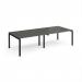 Adapt double back to back desks 2800mm x 1200mm - black frame, storm grey top E2812-K-OG