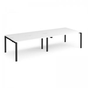 Adapt double back to back desks 2800mm x 1200mm - black frame, white