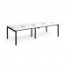 Adapt double back to back desks 2800mm x 1200mm - black frame, white top, black edge E2812-K-WK