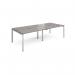 Adapt double back to back desks 2800mm x 1200mm - silver frame, grey oak top E2812-S-GO