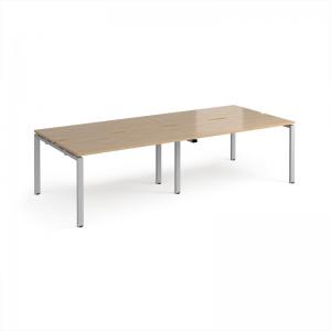 Adapt double back to back desks 2800mm x 1200mm - silver frame, kendal