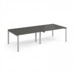 Adapt double back to back desks 2800mm x 1200mm - silver frame, storm grey top E2812-S-OG
