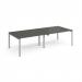 Adapt double back to back desks 2800mm x 1200mm - silver frame, storm grey top E2812-S-OG