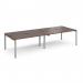 Adapt double back to back desks 2800mm x 1200mm - silver frame, walnut top E2812-S-W