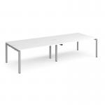 Adapt double back to back desks 2800mm x 1200mm - silver frame, white top E2812-S-WH