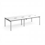 Adapt double back to back desks 2800mm x 1200mm - silver frame, white top, black edge E2812-S-WK