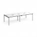 Adapt double back to back desks 2800mm x 1200mm - silver frame, white top, black edge E2812-S-WK