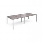 Adapt double back to back desks 2800mm x 1200mm - white frame, grey oak top E2812-WH-GO