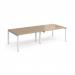 Adapt double back to back desks 2800mm x 1200mm - white frame, kendal oak top E2812-WH-KO