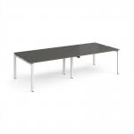 Adapt double back to back desks 2800mm x 1200mm - white frame, storm grey top E2812-WH-OG