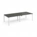 Adapt double back to back desks 2800mm x 1200mm - white frame, storm grey top E2812-WH-OG
