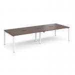 Adapt double back to back desks 2800mm x 1200mm - white frame, walnut top E2812-WH-W