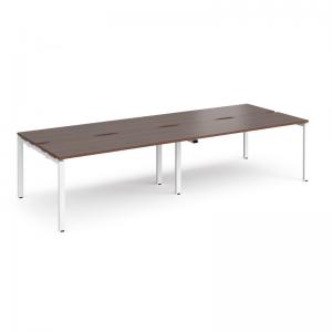 Adapt double back to back desks 2800mm x 1200mm - white frame, walnut