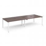Adapt double back to back desks 2800mm x 1200mm - white frame, walnut top E2812-WH-W