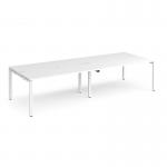 Adapt double back to back desks 2800mm x 1200mm - white frame, white top E2812-WH-WH