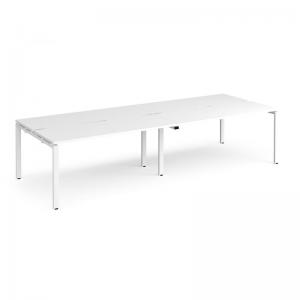 Image of Adapt double back to back desks 2800mm x 1200mm - white frame, white