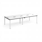 Adapt double back to back desks 2800mm x 1200mm - white frame, white top, black edge E2812-WH-WK