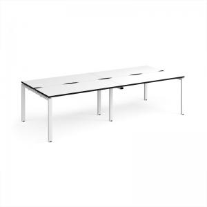 Adapt double back to back desks 2800mm x 1200mm - white frame, white