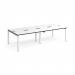Adapt double back to back desks 2800mm x 1200mm - white frame, white top, black edge E2812-WH-WK