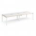 Adapt double back to back desks 2800mm x 1200mm - white frame, white top with oak edging E2812-WH-WO