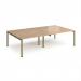 Adapt double back to back desks 2800mm x 1600mm - green frame, beech top E2816-GN-B