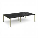 Adapt double back to back desks 2800mm x 1600mm - green frame, black top E2816-GN-BK