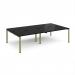 Adapt double back to back desks 2800mm x 1600mm - green frame, black top E2816-GN-BK
