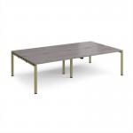 Adapt double back to back desks 2800mm x 1600mm - green frame, grey oak top E2816-GN-GO