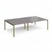 Adapt double back to back desks 2800mm x 1600mm - green frame, grey oak top E2816-GN-GO