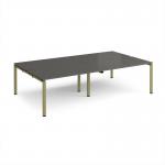 Adapt double back to back desks 2800mm x 1600mm - green frame, storm grey top E2816-GN-OG