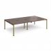 Adapt double back to back desks 2800mm x 1600mm - green frame, walnut top E2816-GN-W