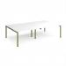 Adapt double back to back desks 2800mm x 1600mm - green frame, white top E2816-GN-WH
