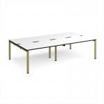Adapt double back to back desks 2800mm x 1600mm - green frame, white top, black edge E2816-GN-WK