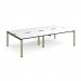 Adapt double back to back desks 2800mm x 1600mm - green frame, white top, black edge E2816-GN-WK