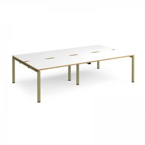 Adapt double back to back desks 2800mm x 1600mm - green frame, white