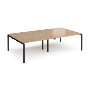 Adapt double back to back desks 2800mm x 1600mm - black frame, beech