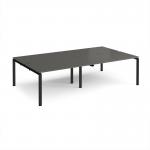 Adapt double back to back desks 2800mm x 1600mm - black frame, storm grey top E2816-K-OG