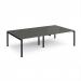 Adapt double back to back desks 2800mm x 1600mm - black frame, storm grey top E2816-K-OG