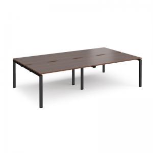 Adapt double back to back desks 2800mm x 1600mm - black frame, walnut
