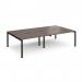 Adapt double back to back desks 2800mm x 1600mm - black frame, walnut top E2816-K-W