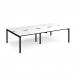 Adapt double back to back desks 2800mm x 1600mm - black frame, white top, black edge E2816-K-WK