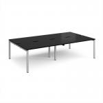 Adapt double back to back desks 2800mm x 1600mm - silver frame, black top E2816-S-BK