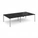 Adapt double back to back desks 2800mm x 1600mm - silver frame, black top E2816-S-BK