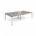 Adapt double back to back desks 2800mm x 1600mm - silver frame, grey oak top E2816-S-GO