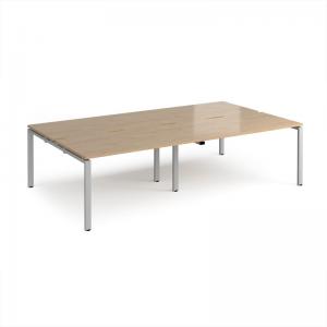 Adapt double back to back desks 2800mm x 1600mm - silver frame, kendal