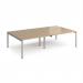 Adapt double back to back desks 2800mm x 1600mm - silver frame, kendal oak top E2816-S-KO